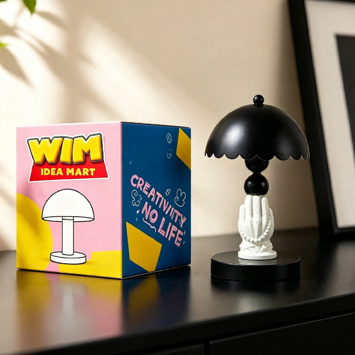 Table lamp with hands motif, vintage style