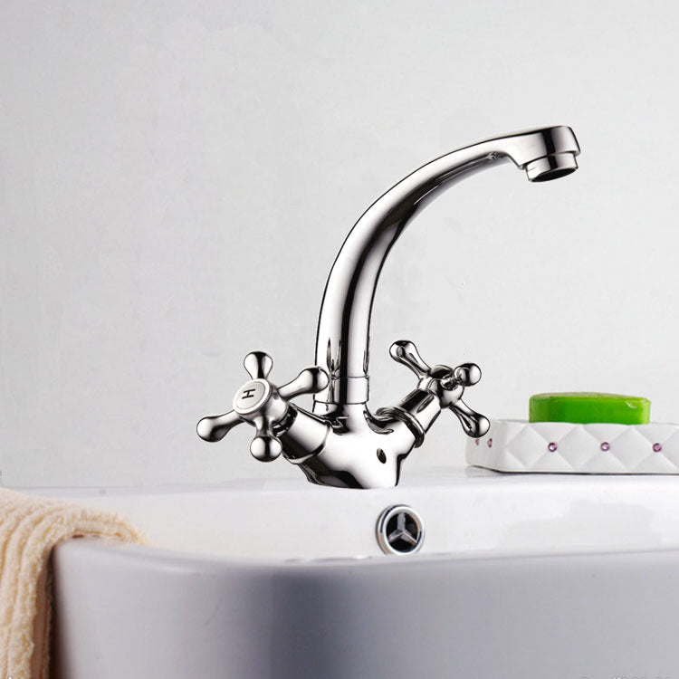Stainless steel kitchen faucet with spray function