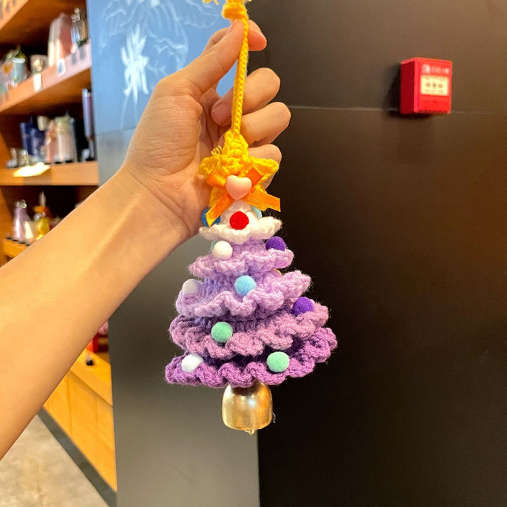 Crocheted mini Christmas tree ornament