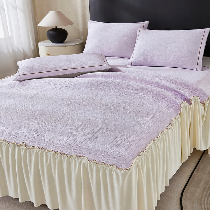 Eiskristall bedding set with bed skirt, 3-piece