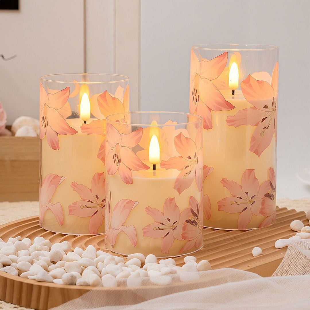 LED-Real Wax-Look Candles, Set of 3