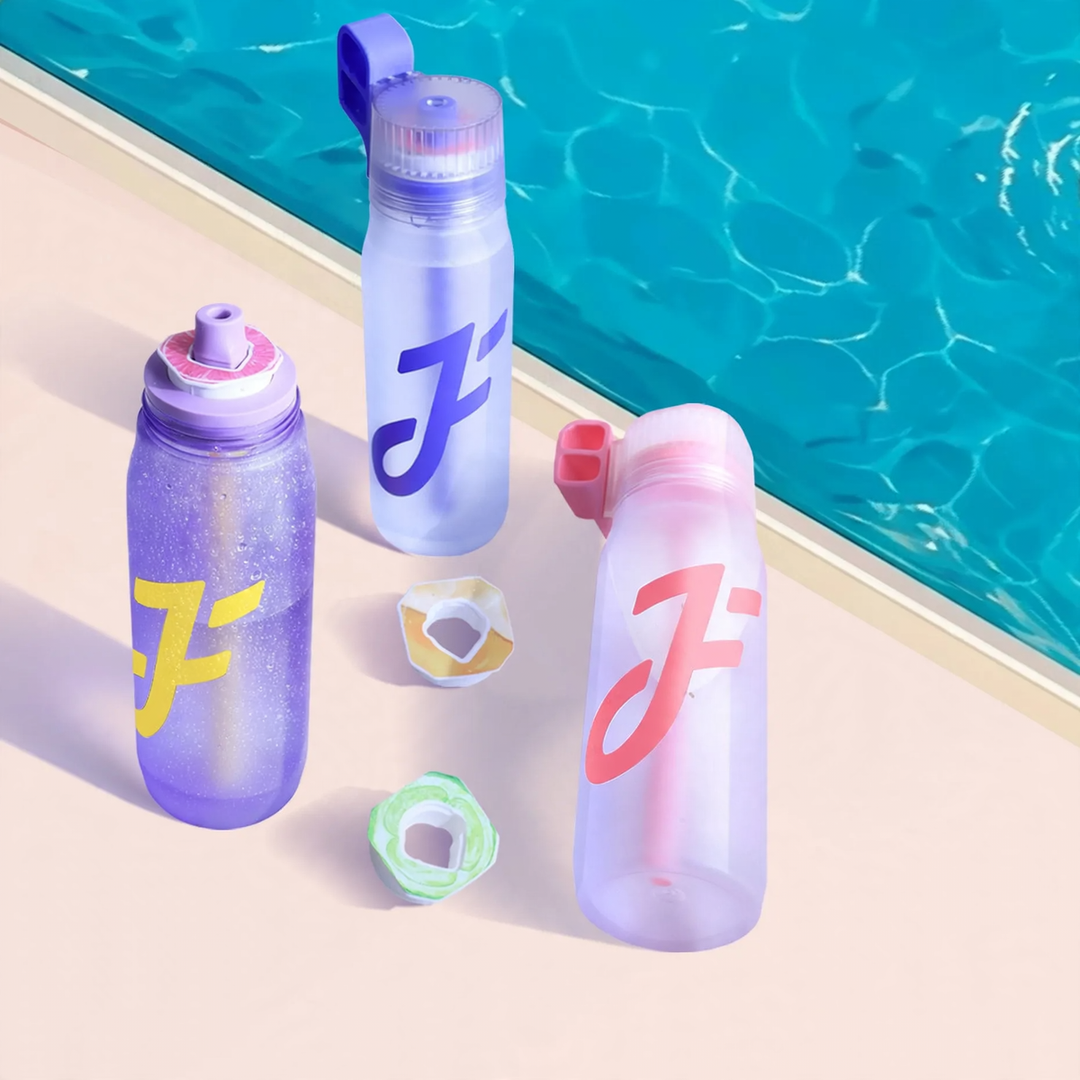 Tritan water bottle with aroma ring, 650 ml, with straw