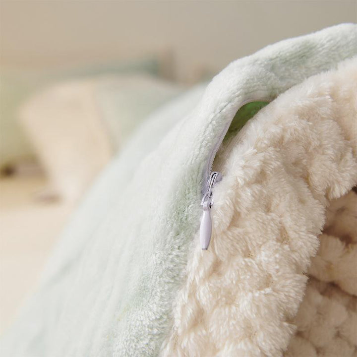Fluffy flannel throw blanket, solid color, for all seasons