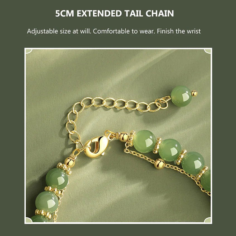 BowLift | Gold Plated Natural Jade Bracelet