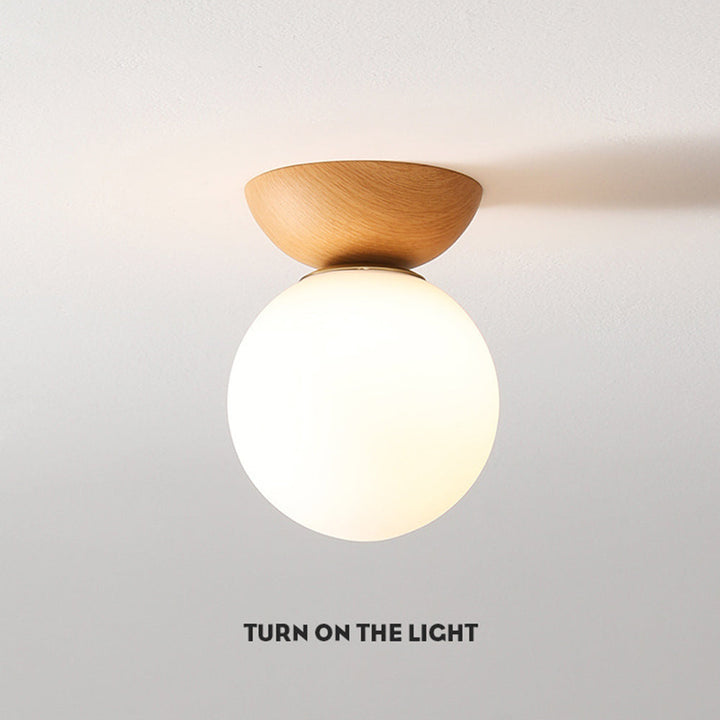 BowLift | Ceiling Light with Glass Shade for Hallway