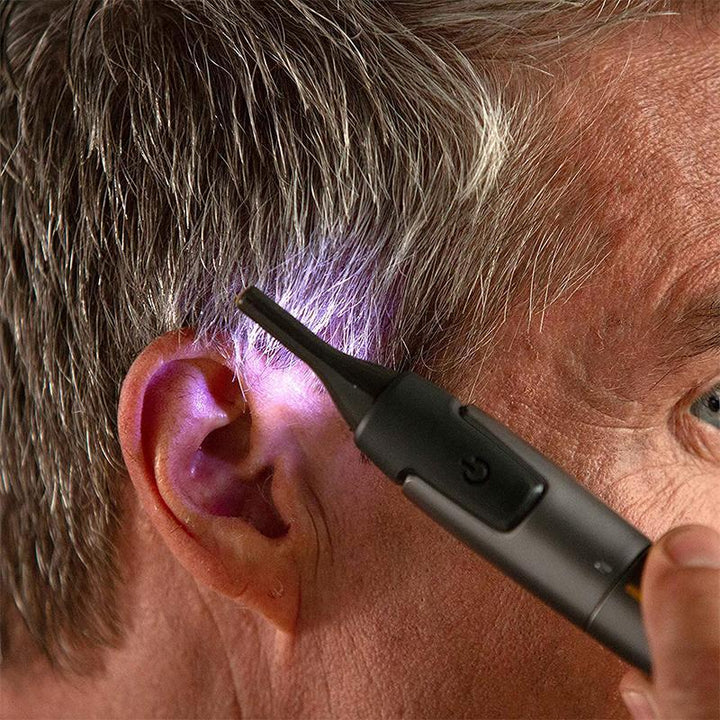 Micro-Precision Trimmer with Titanium-Coated Stainless Steel Blade for Face and Body