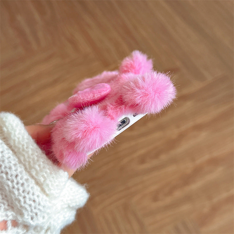BowLift | Funny Tongue Sticking Out Plush Phone Case For iPhone