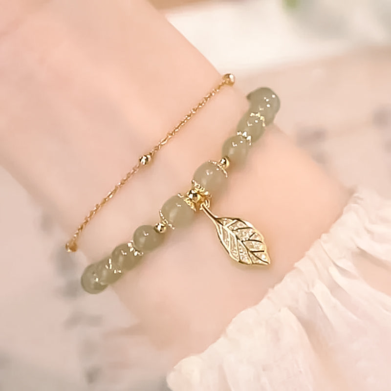 BowLift | Hetian Jade Bracelet with Leaf
