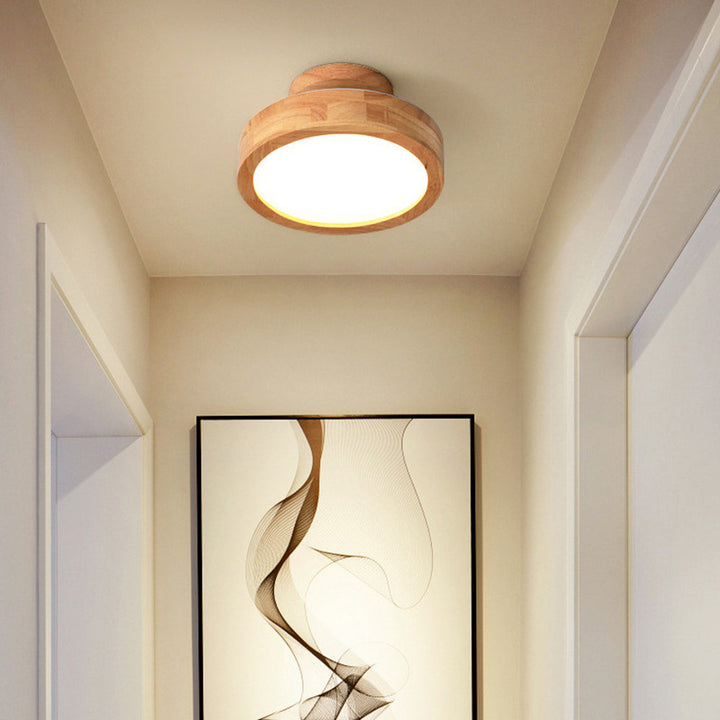 BowLift | Ceiling Light Wooden LED Flush Mount Fixture