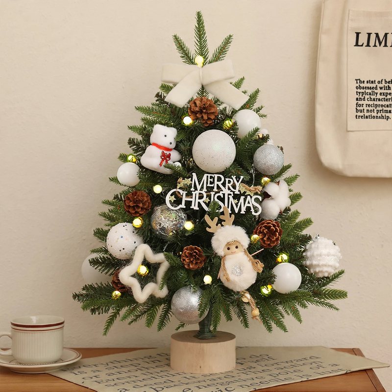 Mini Christmas tree set with lighting, 45 cm or 60 cm