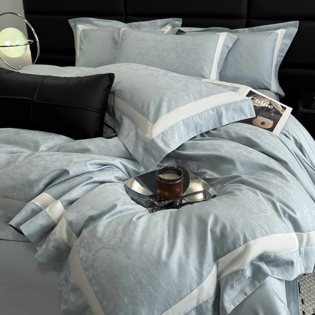 4-piece bedding set, 120 cotton, jacquard weave