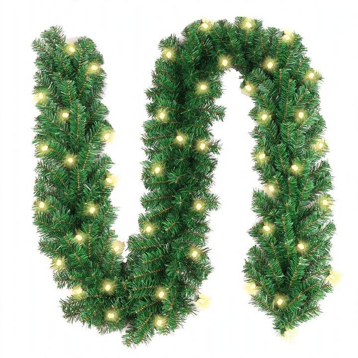 Christmas garland with LED lighting