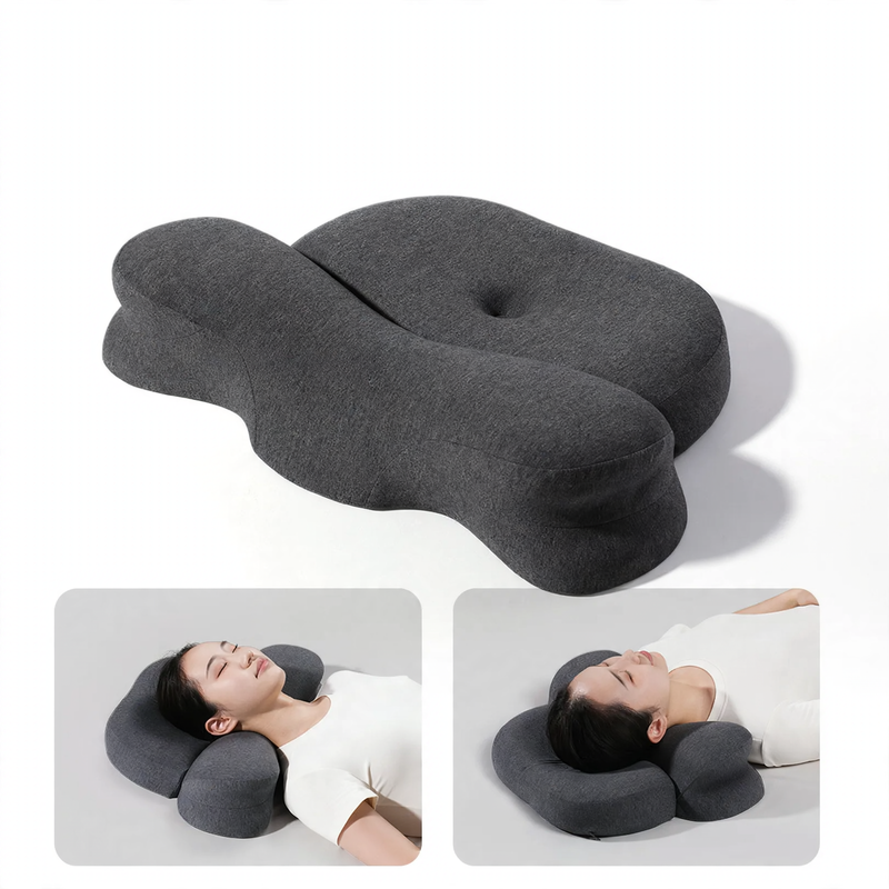 Ergonomic neck pillow made of memory foam, asymmetrical