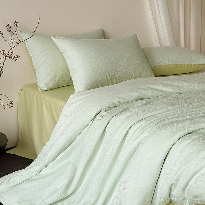 Cotton bedding set, 4-piece, floral pattern