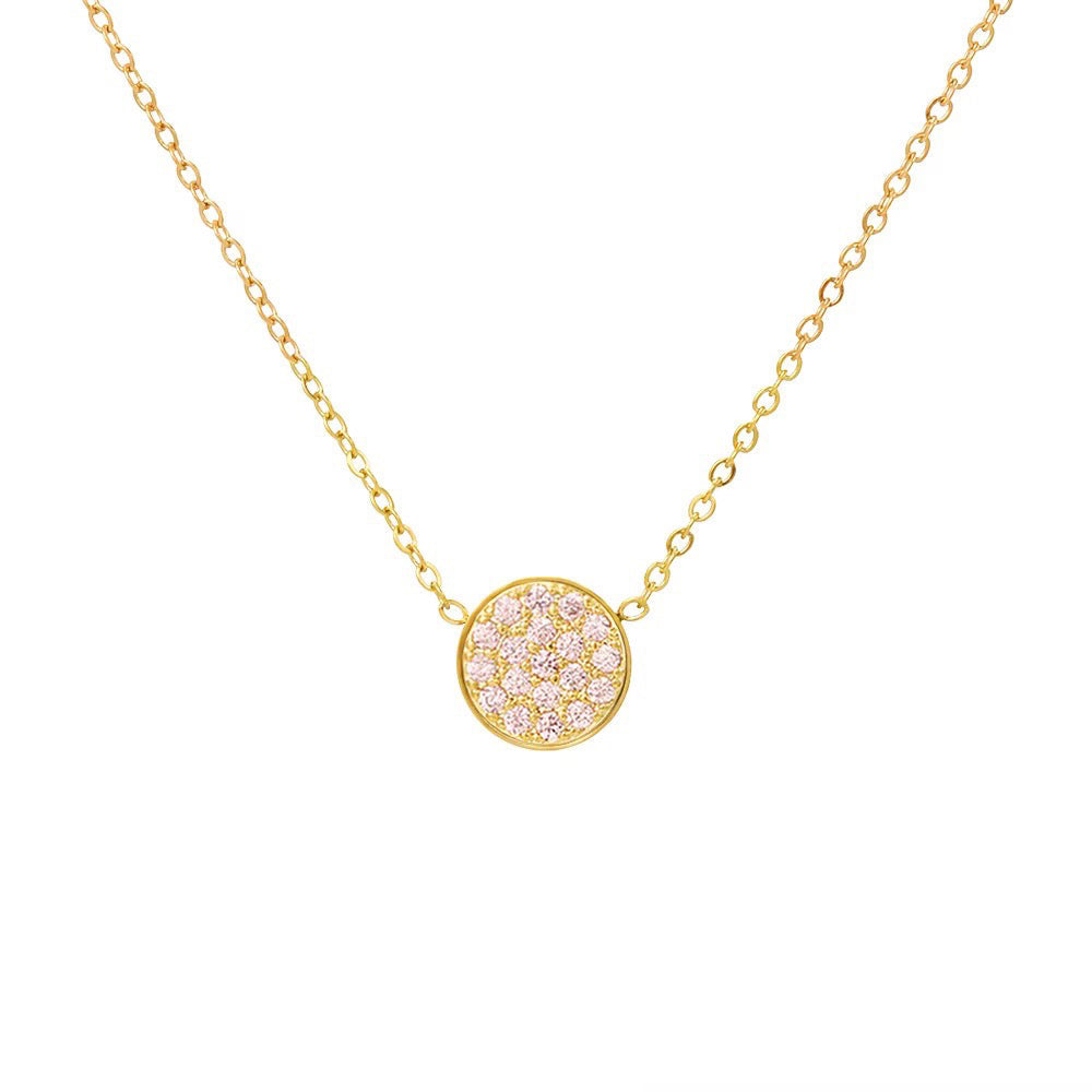 BowLift | Dainty Diamond Speckled Birthstone Circle Necklace