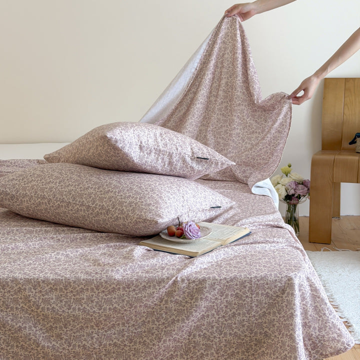Bed sheet set made of double-layer cotton muslin