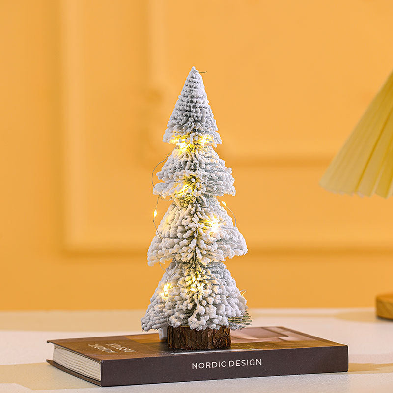 Mini Christmas tree, table decoration with snow effect