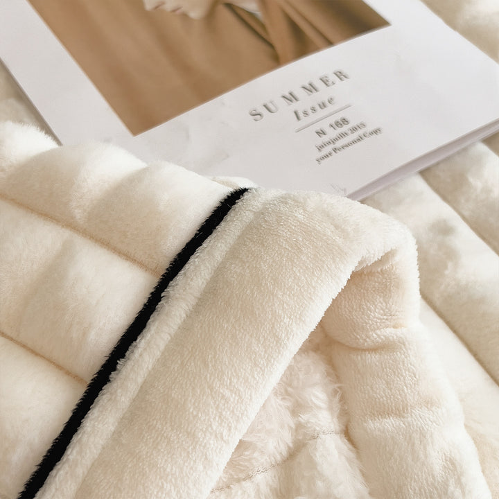 Double-sided rabbit fur imitation blanket