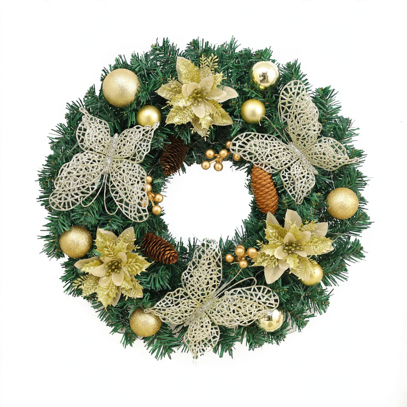 Christmas wreath made of PVC in a modern style