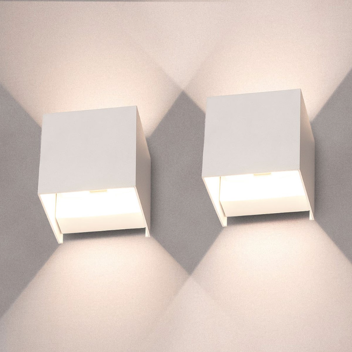 BowLift | Wireless LED Wall Lights – Modern Cube Design (Set of 2)
