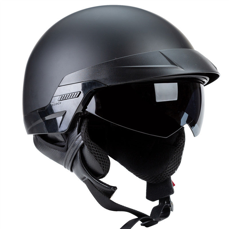Scooter Helmet with Integrated Visor and Adjustable Fit