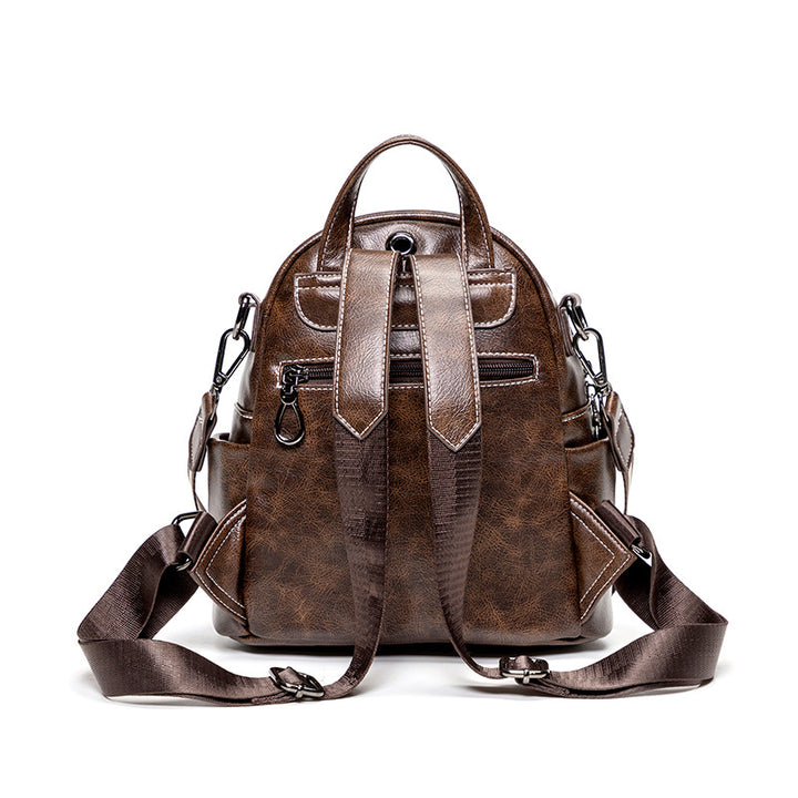 Stylish Multi-Pocket Leather Backpack