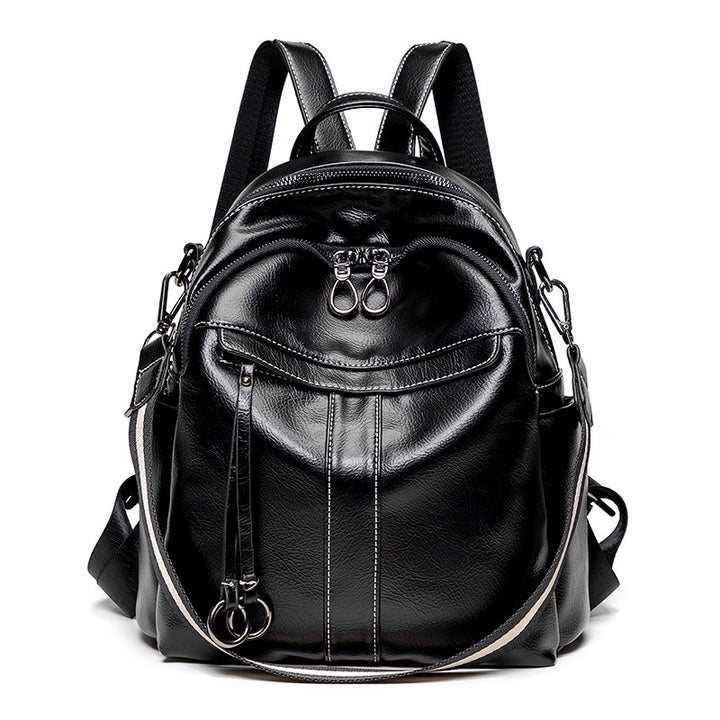 Stylish Multi-Pocket Leather Backpack