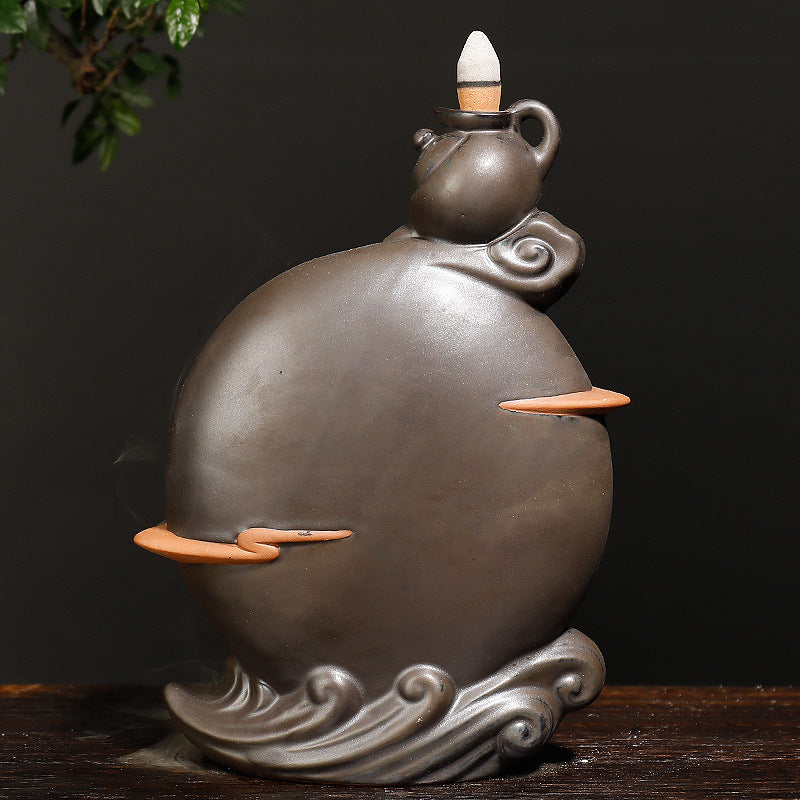Elegant Ceramic Waterfall Incense Holder