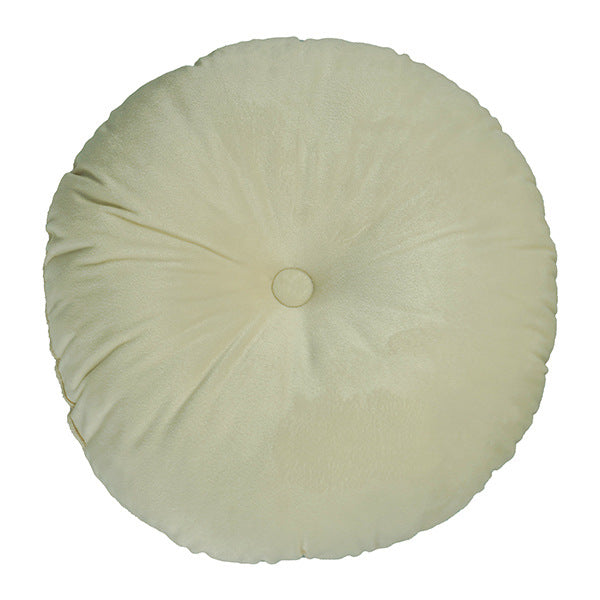 Round decorative velvet seat cushion with button center detail and extra soft plush cover Bowlift