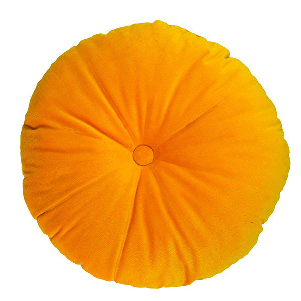 Round decorative velvet seat cushion with button center detail and extra soft plush cover Bowlift