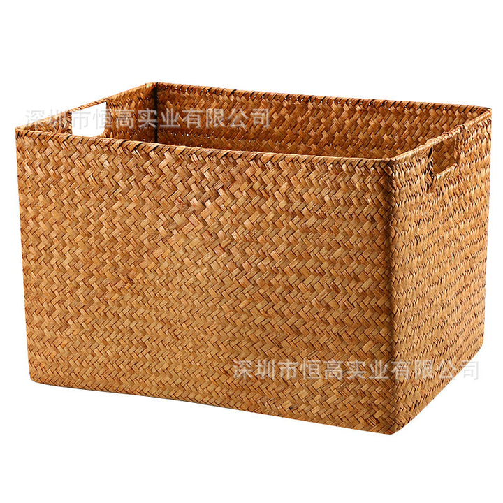 Woven Storage Basket with Natural Woven Fibers
