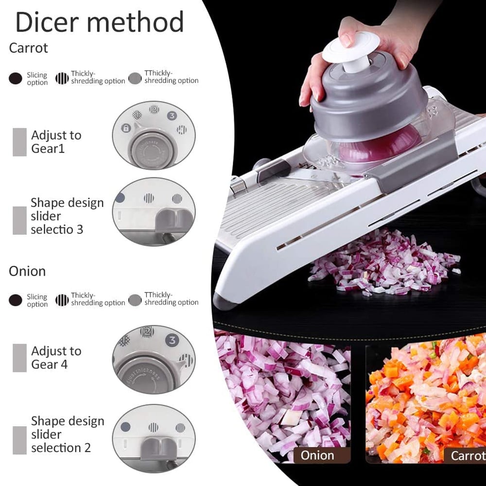 BowLift | Professional Mandoline Vegetable Slicer – Adjustable 304 Stainless Steel Blades for Precision Cutting