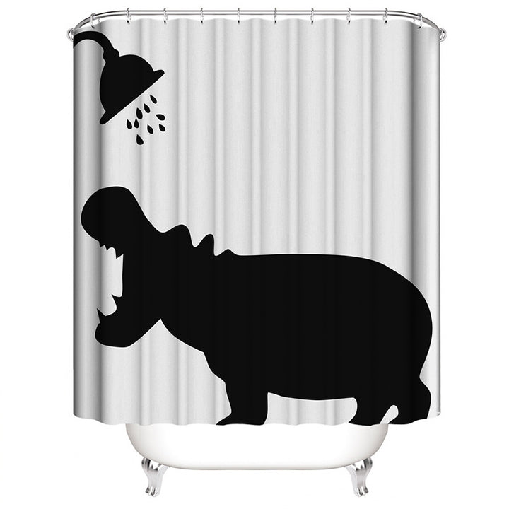 Hippo-Themed Shower Curtain Bowlift