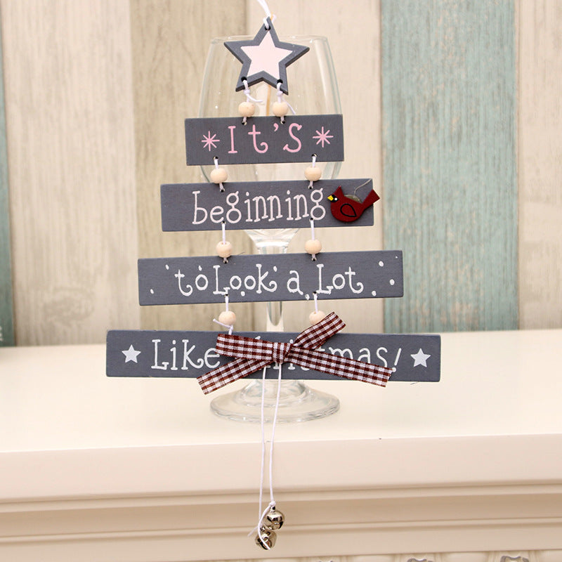 Decorative Wooden Christmas Tree Sign Bowlift