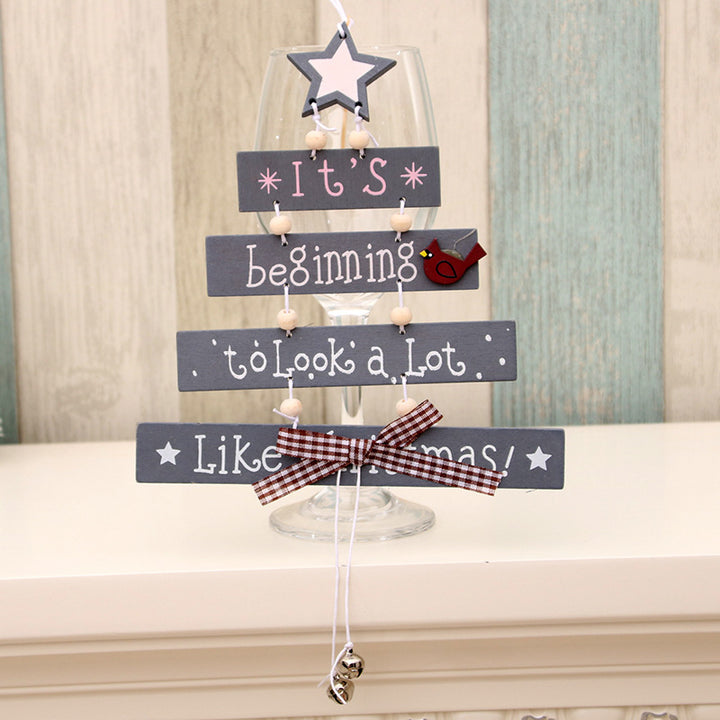 Decorative Wooden Christmas Tree Sign Bowlift