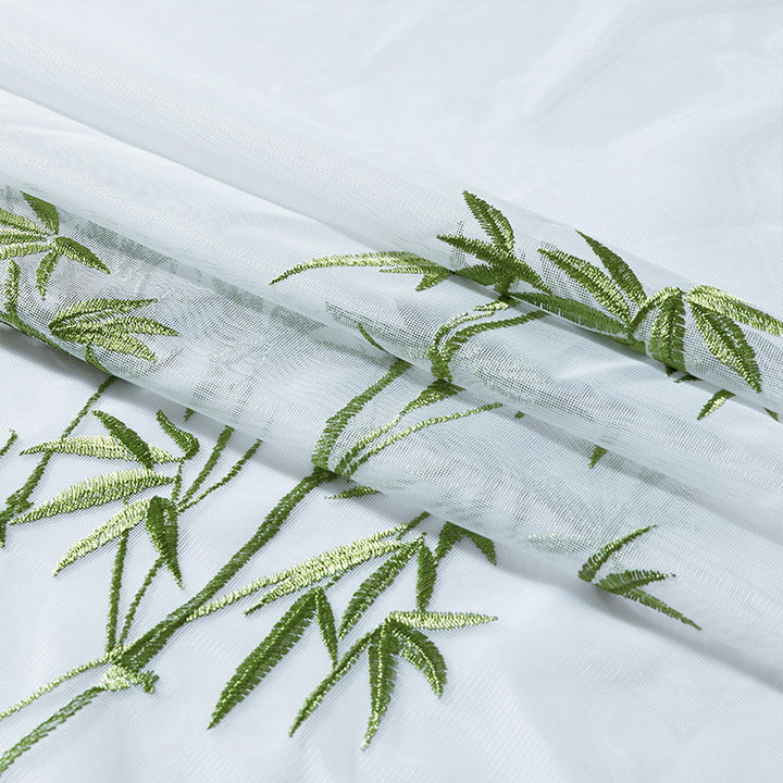 Elegant transparent curtain with bamboo pattern