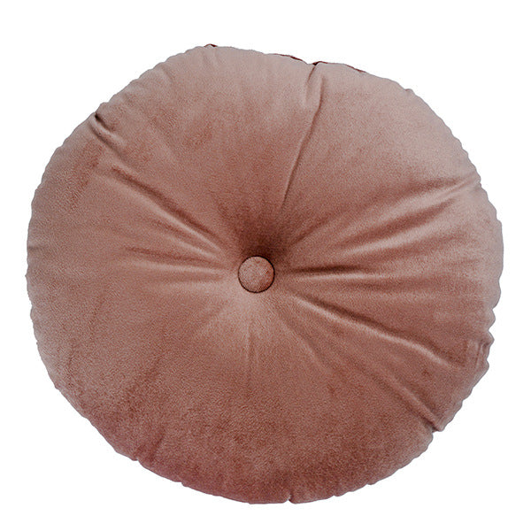 Round decorative velvet seat cushion with button center detail and extra soft plush cover Bowlift