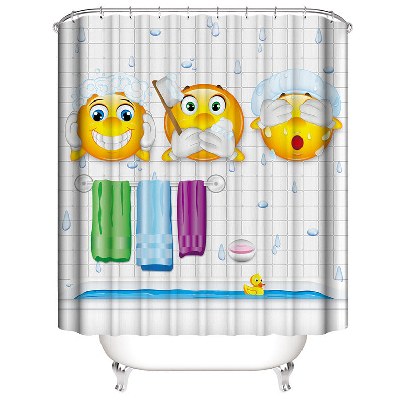 Hippo-Themed Shower Curtain Bowlift
