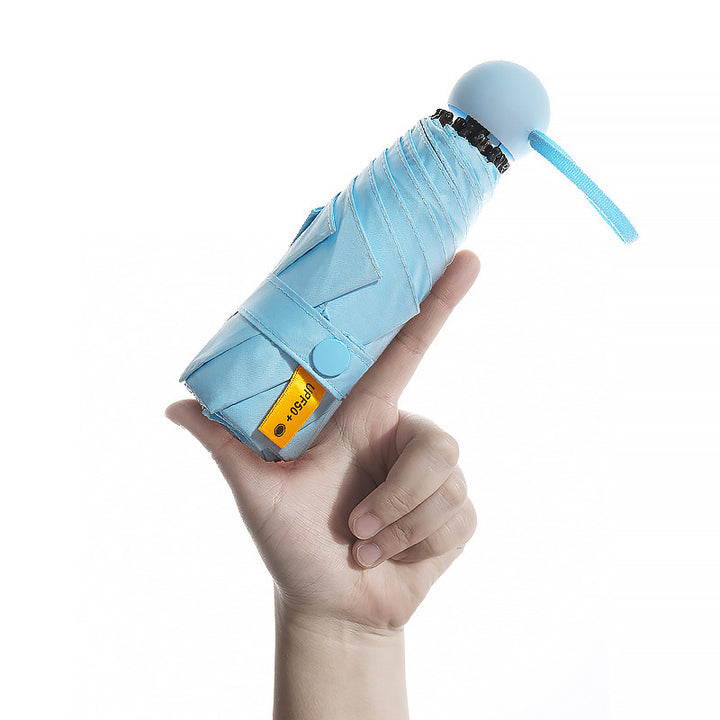 Women's compact UV protection folding umbrella with portable protective cover Bowlift