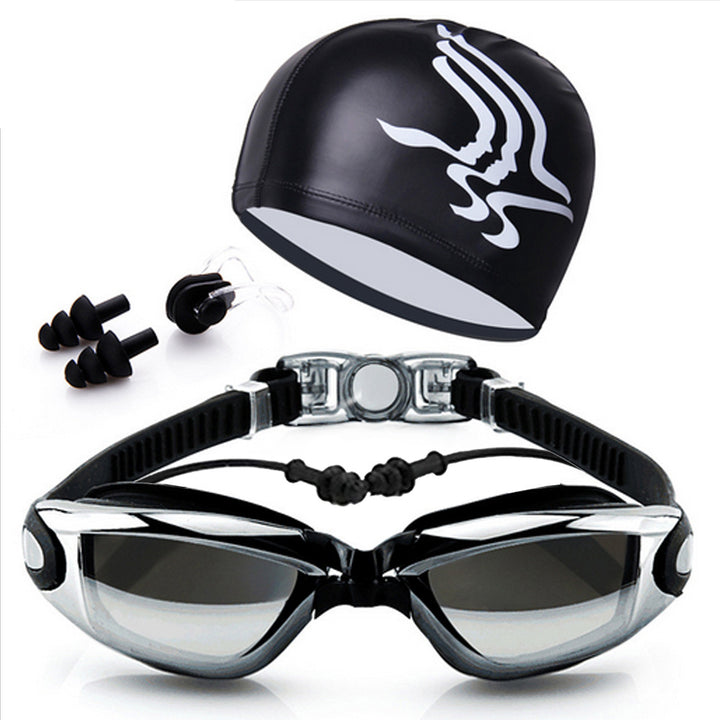 Swimming set with comfortable swimming goggles and trendy swimming cap Bowlift