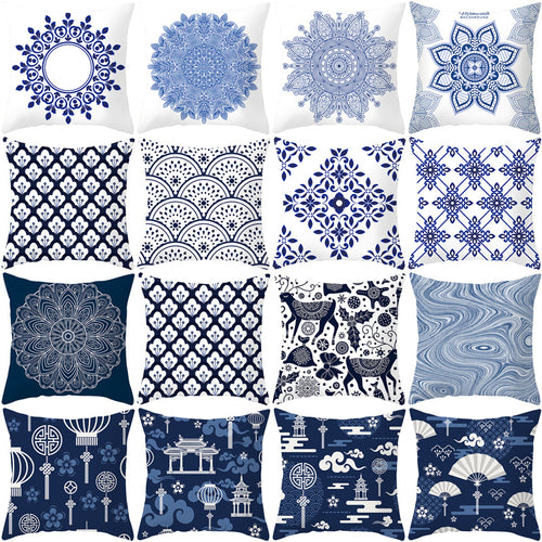 Decorative Marble Swirl Linen Throw Pillow Cover