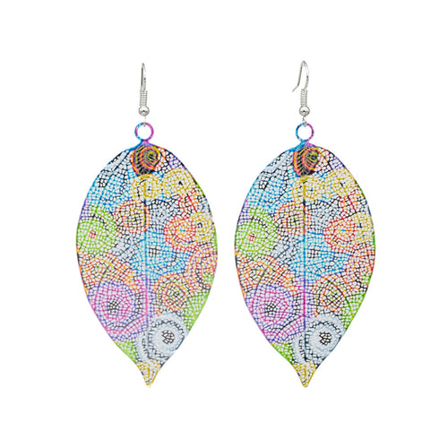 Colorful Leaf-Inspired Dangle Earrings Bowlift