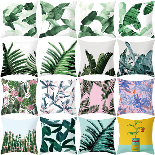 Decorative Tropical Banana Leaf Throw Pillow Cover