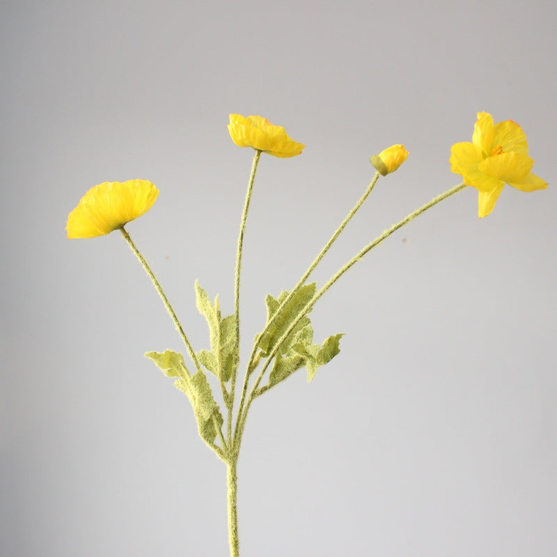 Lifelike Poppy Flower Stem