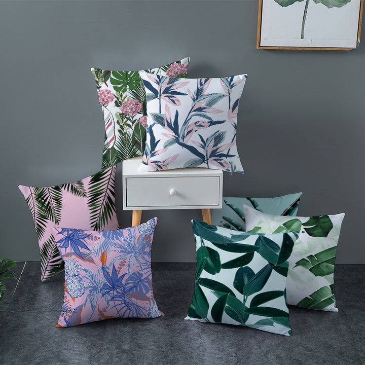 Decorative Tropical Banana Leaf Throw Pillow Cover