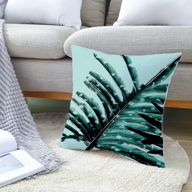 Decorative Tropical Banana Leaf Throw Pillow Cover