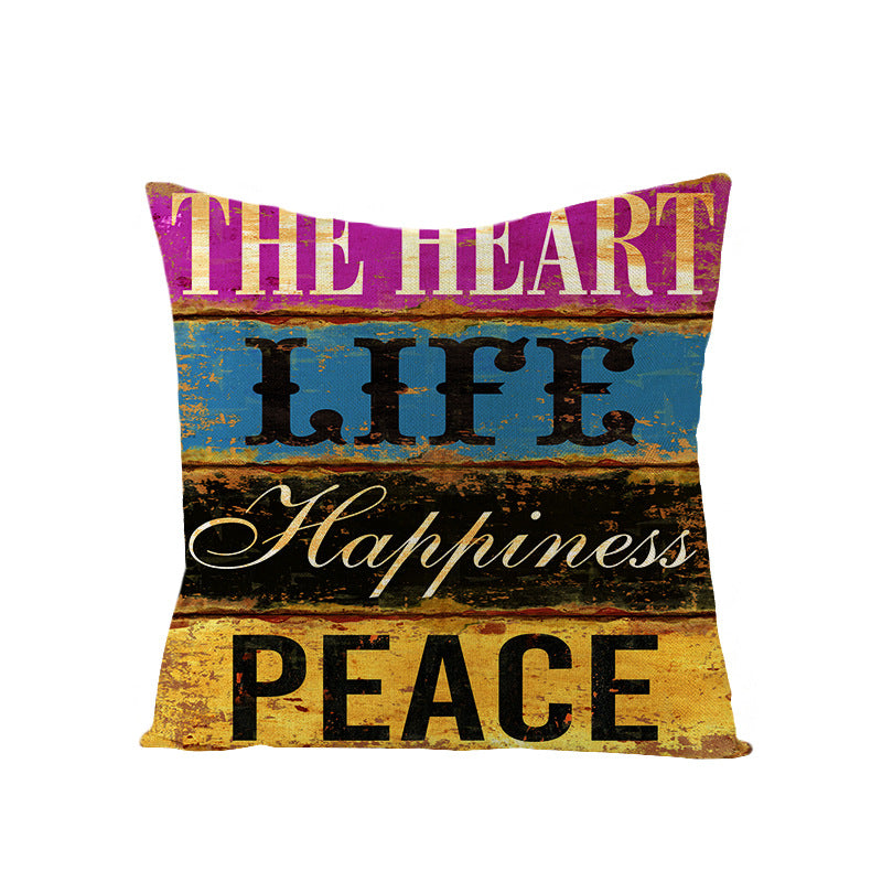 Vintage Inspirational Typographic Throw Pillow Cover