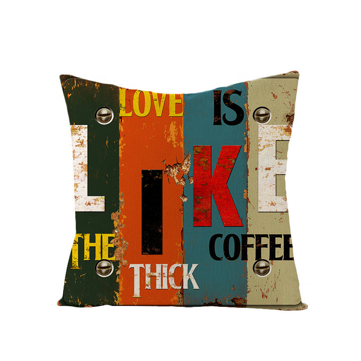 Vintage Inspirational Typographic Throw Pillow Cover