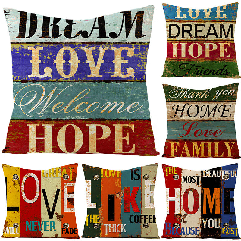 Vintage Inspirational Typographic Throw Pillow Cover