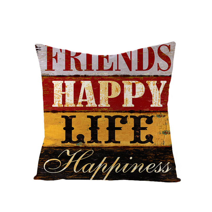 Vintage Inspirational Typographic Throw Pillow Cover